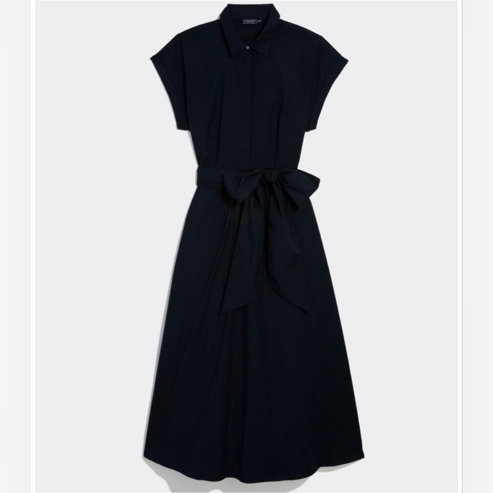 Black Cotton Midi Dress